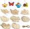80PCS Wooden Spring Ornaments to Paint – 8 Styles DIY Unfinished Wood Cutouts for Crafts, Home Hanging Decorations – Butterfly, Dragonfly, Snail, Watering Can, Mushroom & Flower Shapes